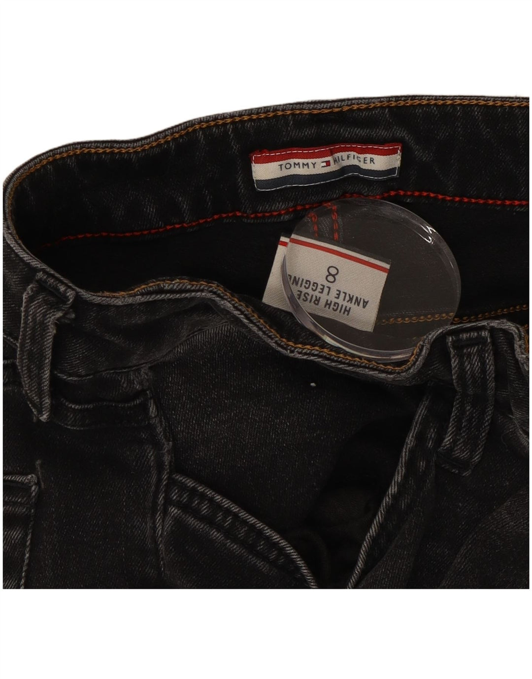 TOMMY HILFIGER Womens High Rise Skinny Jeans US 8 Medium W30 L26 Black