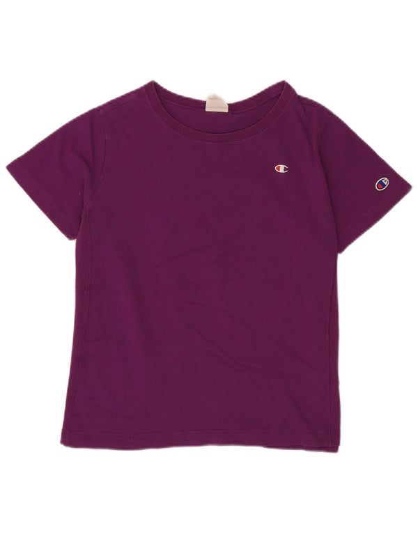 Champion Womens T-Shirt Top UK 10 Small Purple Cotton