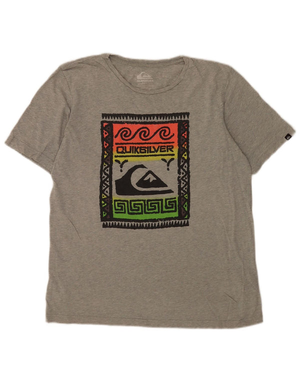 Quiksilver Boys Regular Fit Graphic T-Shirt Top 15-16 Years Grey Flecked