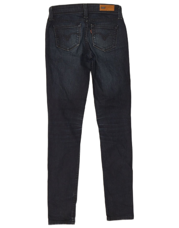 Levi's Womens Demi Curve Low Waist Skinny Jeans W24 L32 Navy Blue Cotton