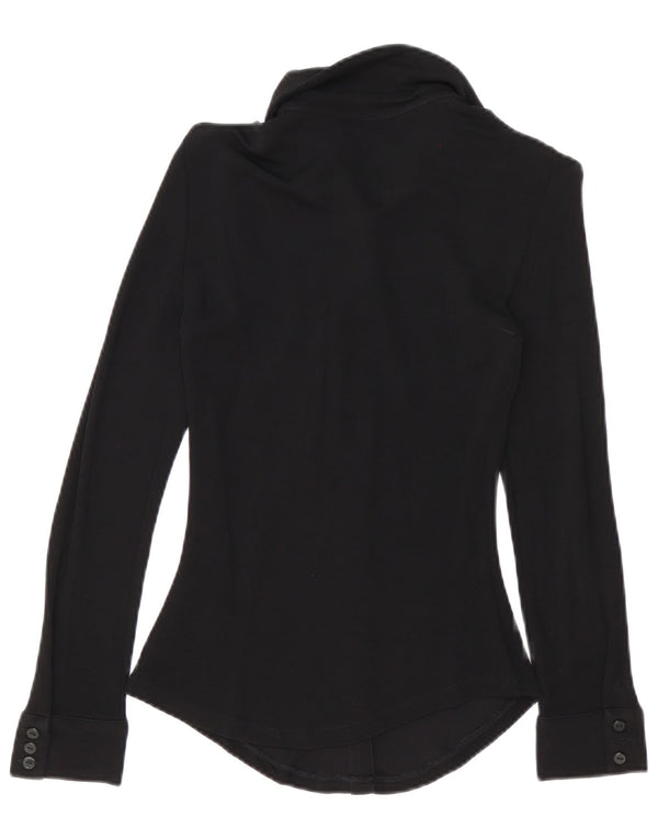 Zara Womens Shirt Blouse UK 6 XS Black Viscose