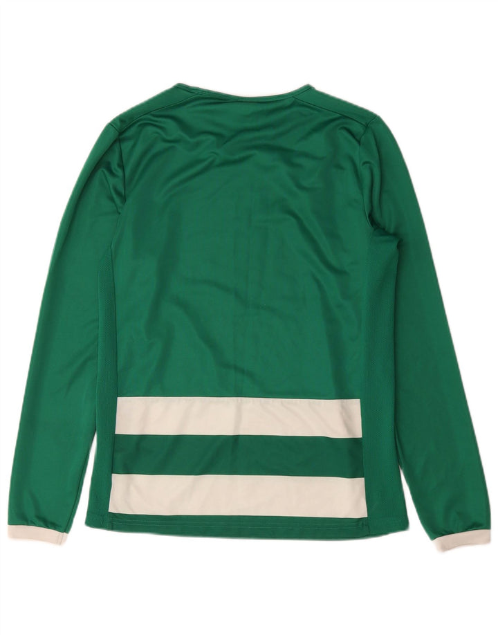 Puma Mens Top Long Sleeve Medium Green Striped Polyester