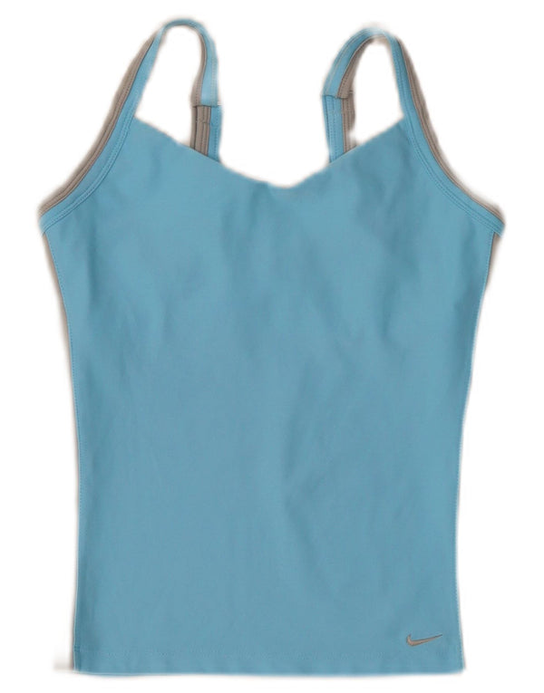 Nike Womens Crop Vest Top UK 8/10 Small Blue