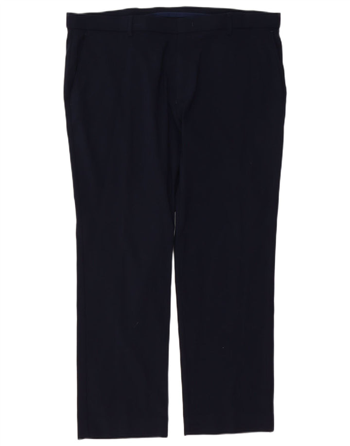 TOMMY HILFIGER Mens Straight Chino Trousers W38 L29 Navy Blue Rayon