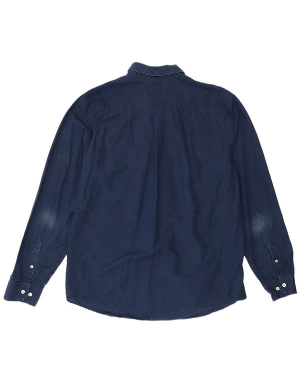 SUPERDRY Mens Regular Fit Denim Shirt 3XL Navy Blue Cotton