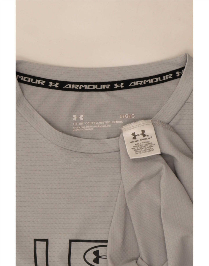 Under Armour Mens Graphic T-Shirt Top Large Grey Polyester