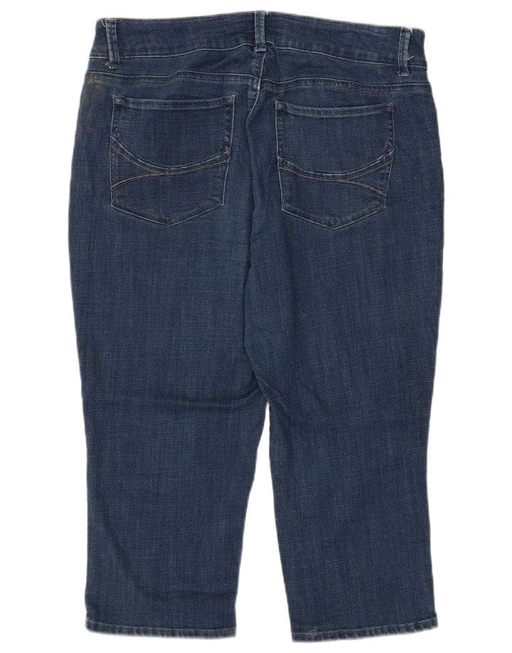 Lee Womens Mid Rise Capri Jeans US 12 Large W34 L20 Blue Cotton
