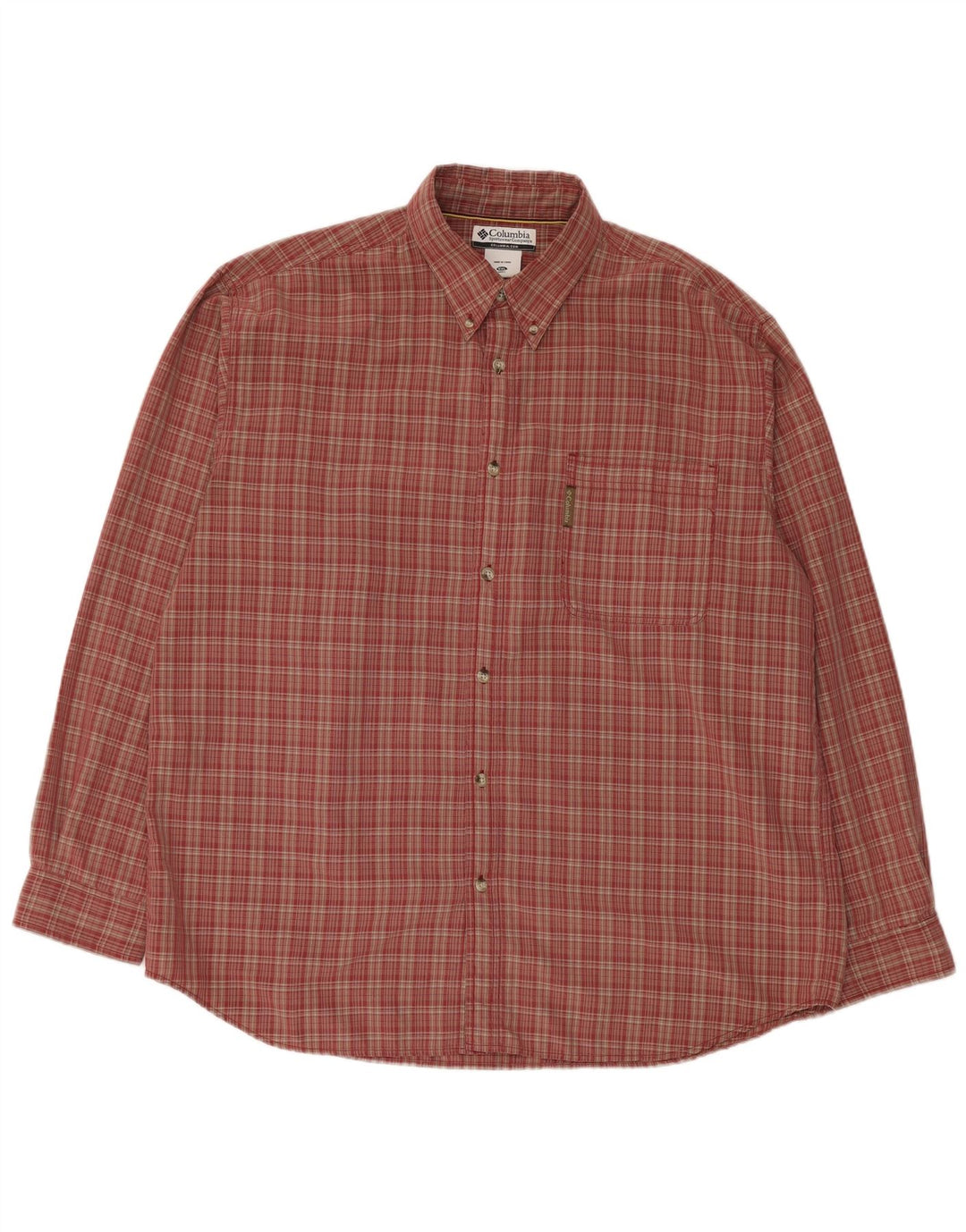 Columbia Mens Checked Shirt 2XL Red Check Modal