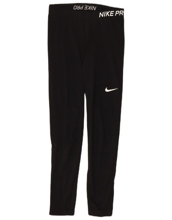 Nike Womens Slim Fit Leggings UK 14 Medium Black Polyester Sports