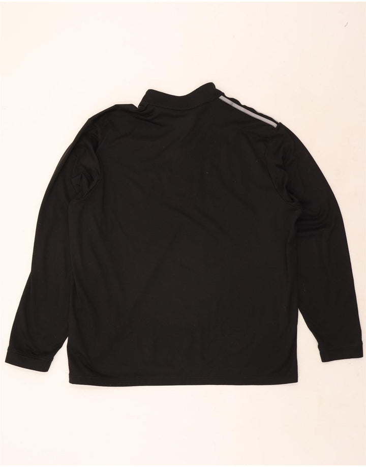 Adidas Mens Zip Neck Pullover Tracksuit Top XL Black Polyester