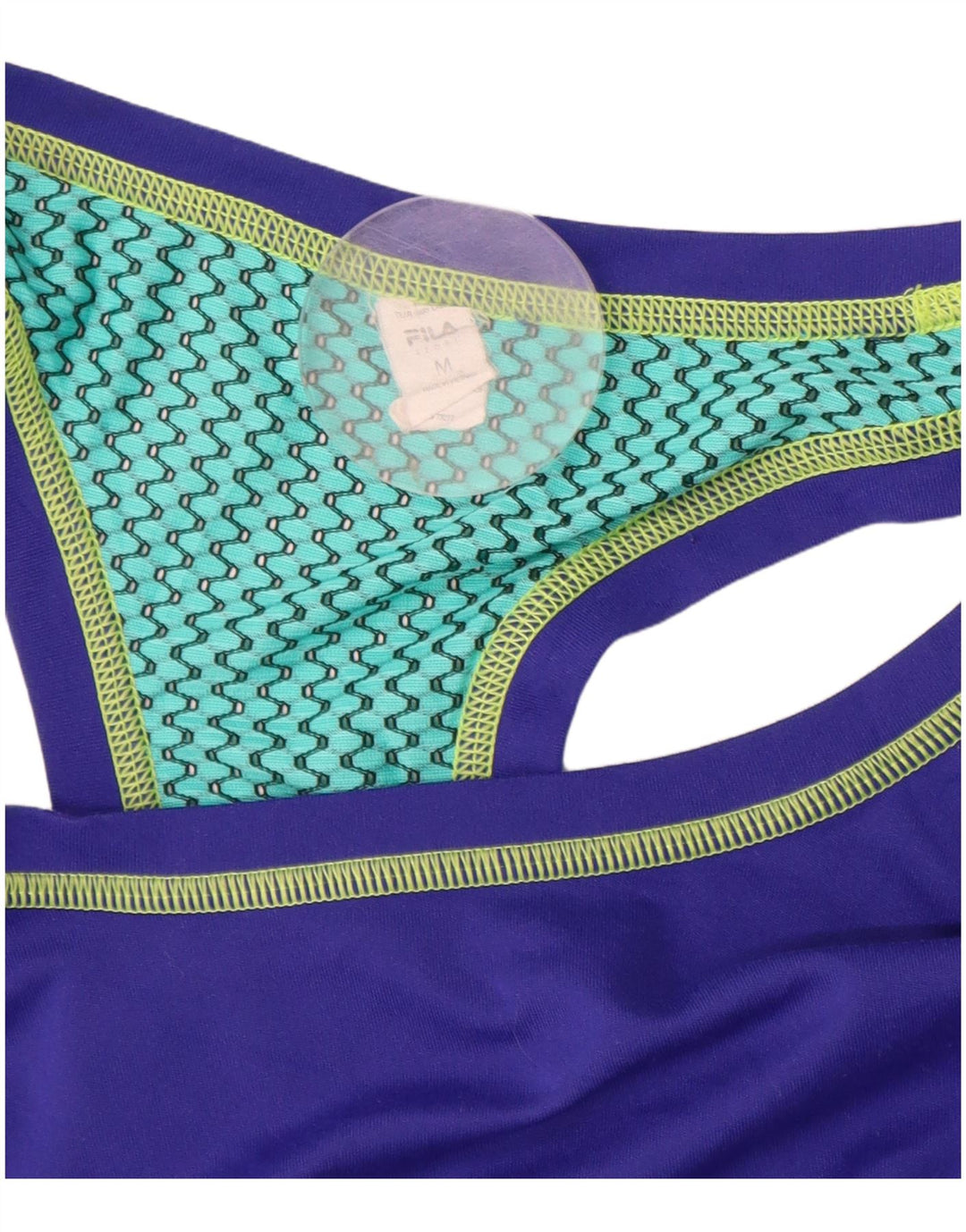 FILA Womens Vest Top UK 12 Medium Purple Colourblock Polyester