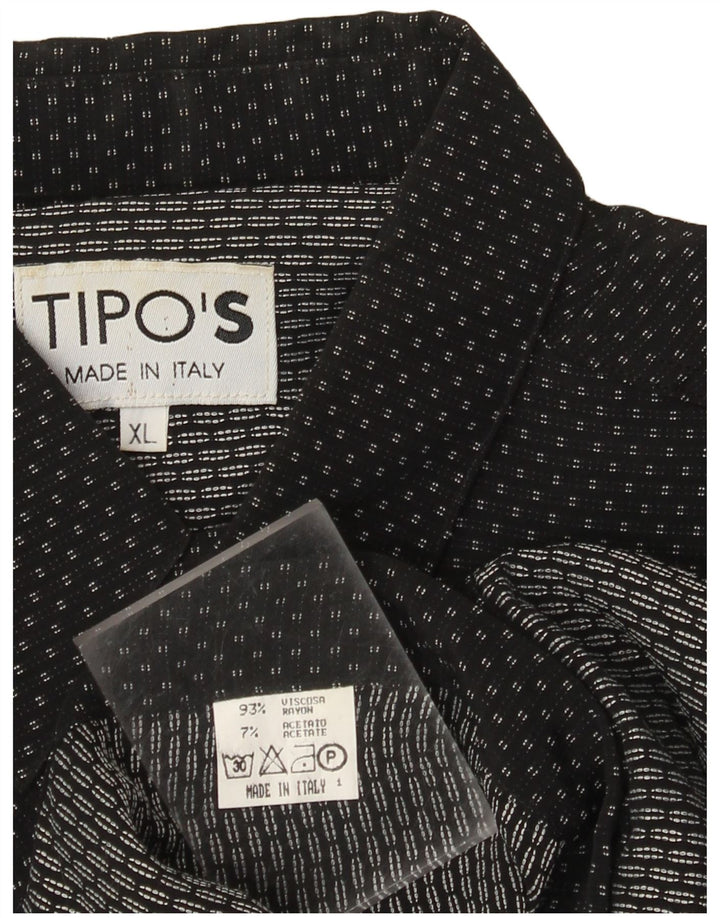 Tipo' S Mens Shirt XL Black Spotted Viscose