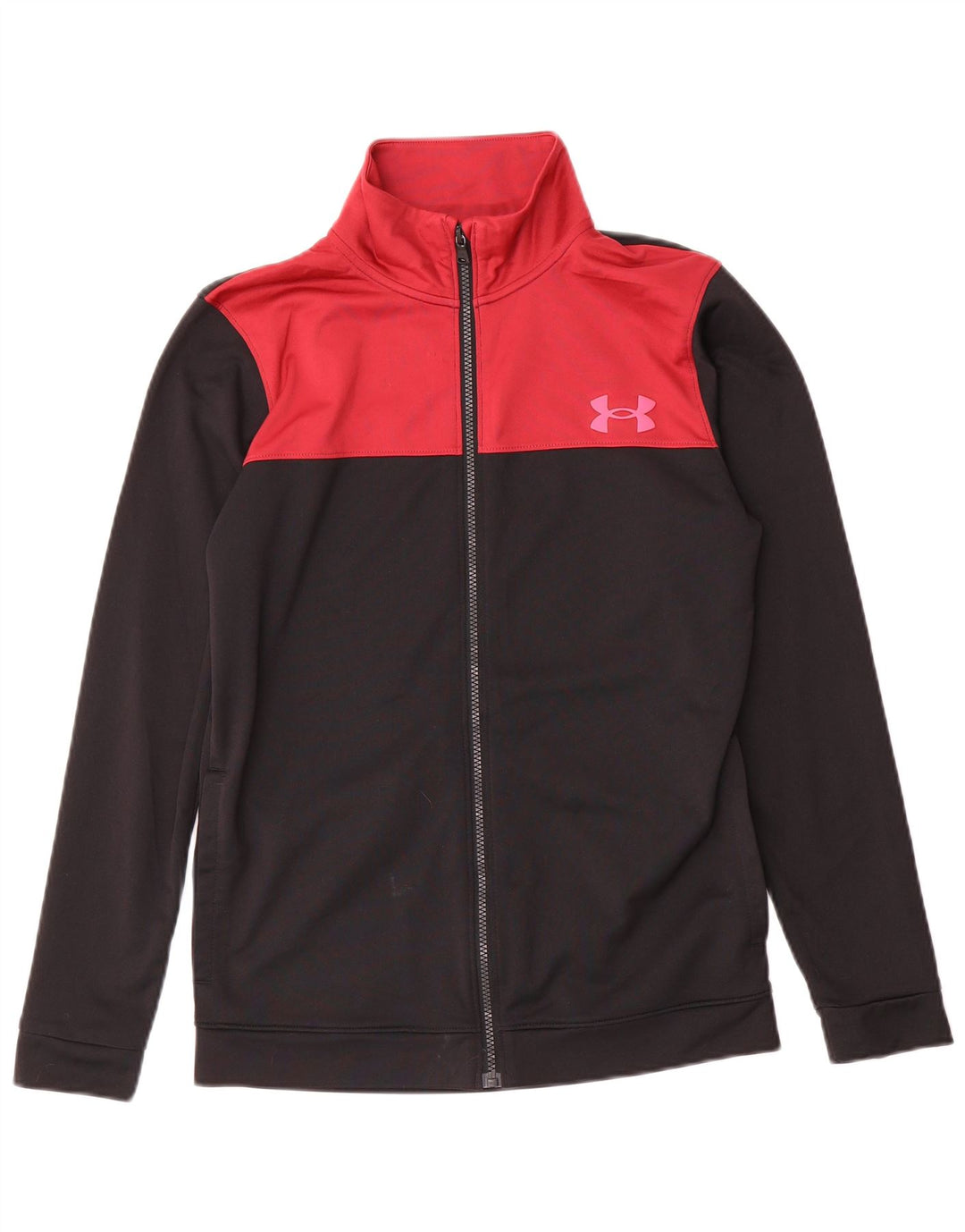 Under Armour Mens Tracksuit Top Jacket Small Black Colourblock Polyester