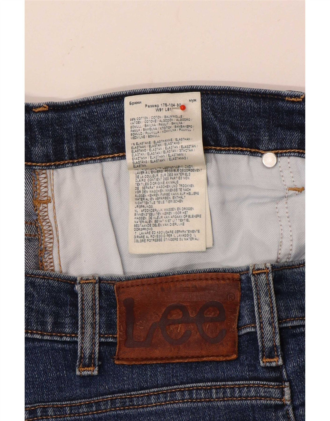 Lee Mens Brooklyn Straight Jeans W36 L32 Blue Cotton