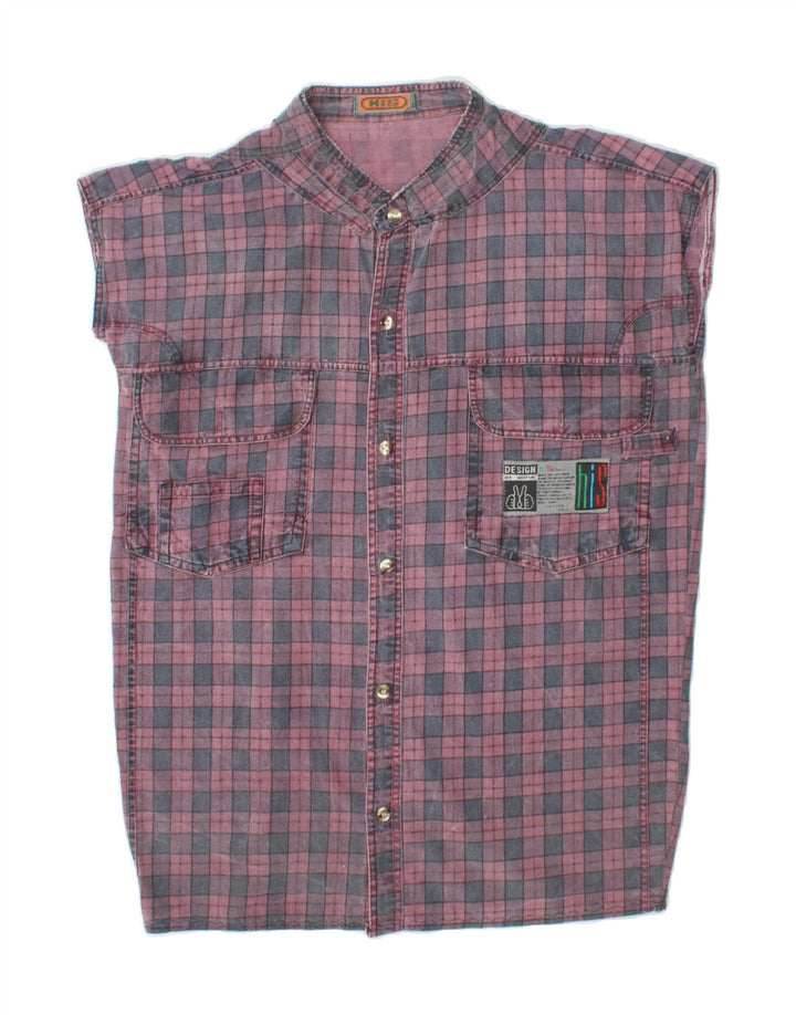 H.I.S Womens Short Sleeve Shirt UK 16 Large Multicoloured Check Vintage H.I.S and Second-Hand H.I.S from Messina Hembry 