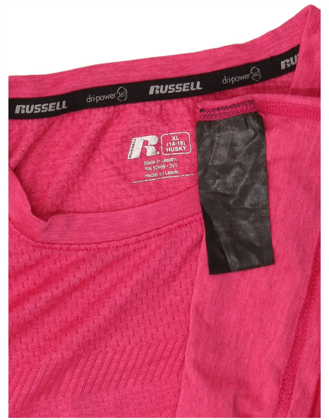Russell Athletic Girls Husky T-Shirt Top 14-15 Years XL Pink Nylon