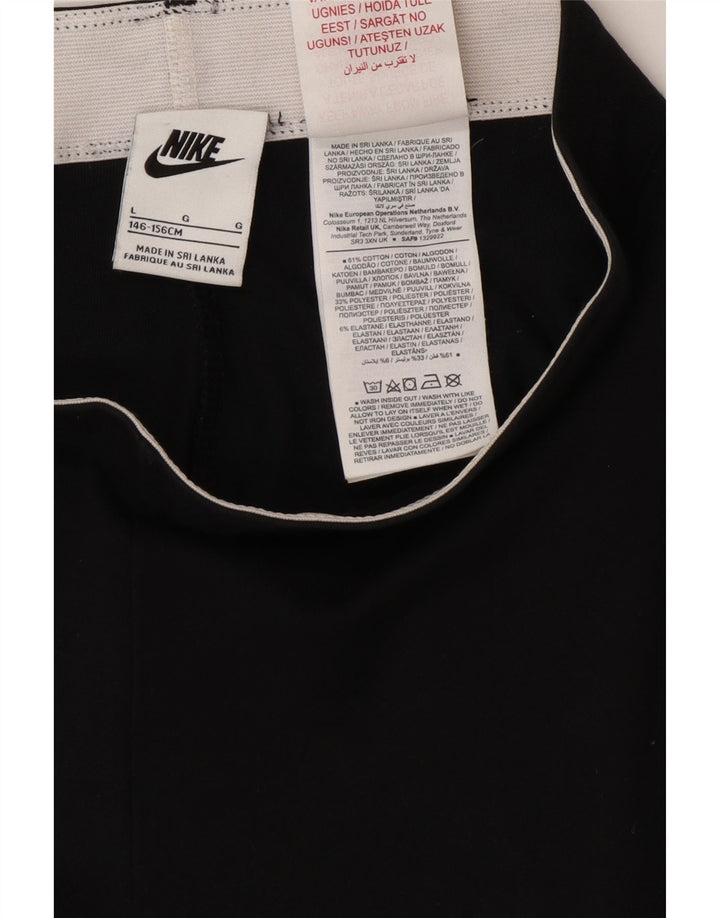 NIKE Girls Leggings 12-13 Years Large  Black Cotton