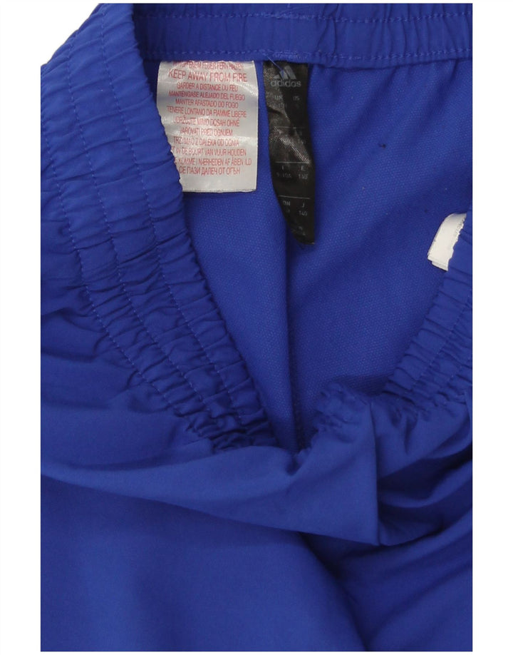 Adidas Boys Tracksuit Trousers Joggers 9-10 Years  Blue Polyester