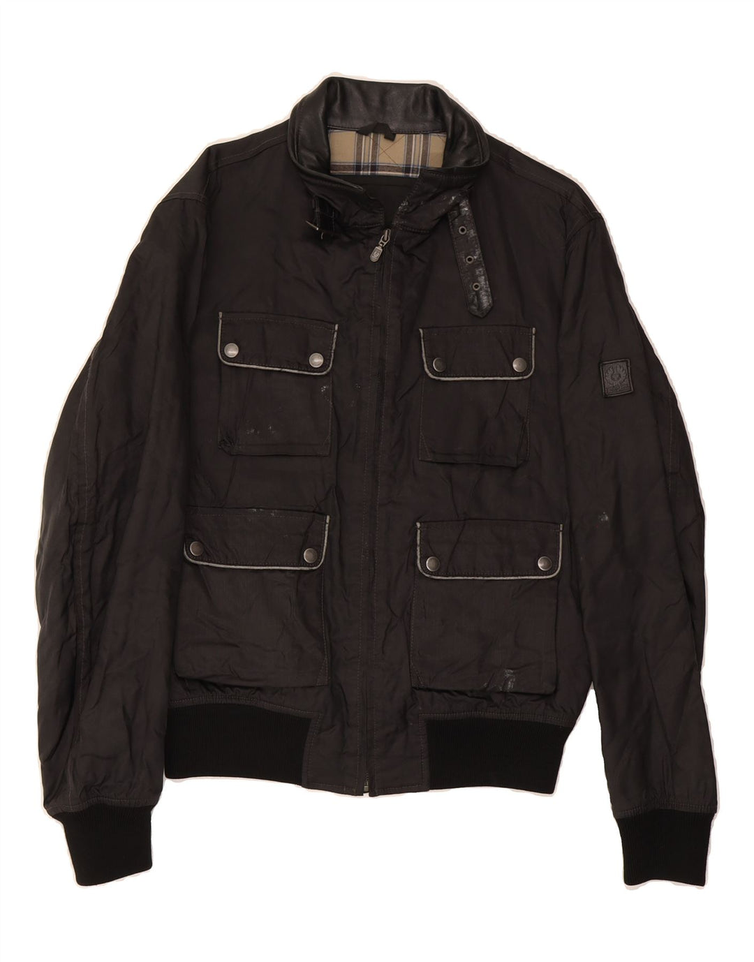 BELSTAFF Mens Bomber Utility Jacket UK 36 Small Black Nylon Vintage Belstaff and Second-Hand Belstaff from Messina Hembry 