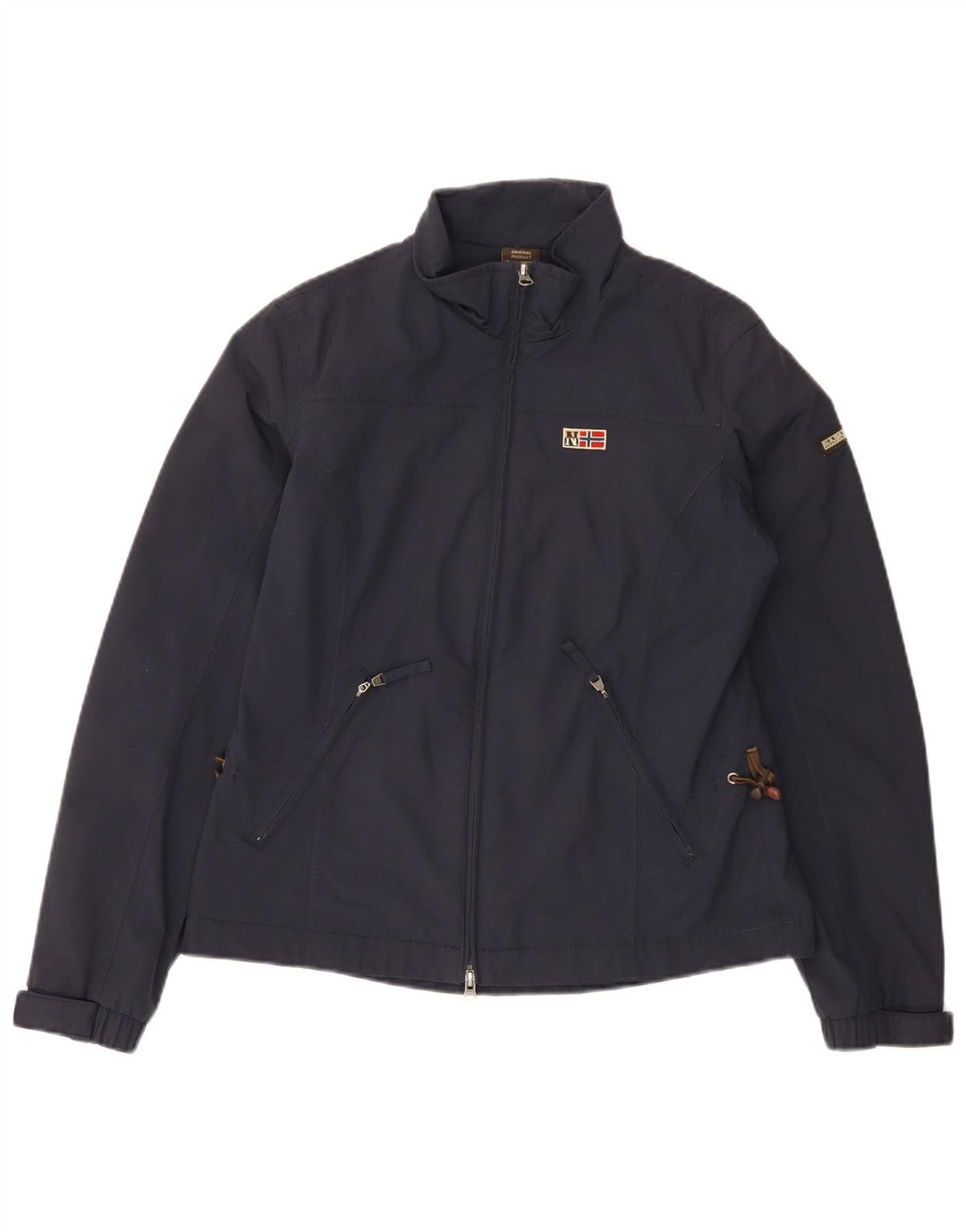 Napapijri Womens Rain Jacket UK 12 Medium Navy Blue Polyamide