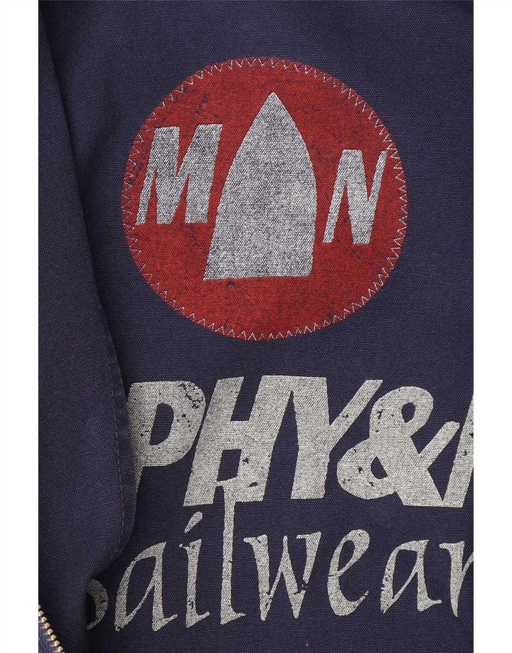 Murphy & Nye Mens Bomber Jacket UK 42 XL Navy Blue Cotton