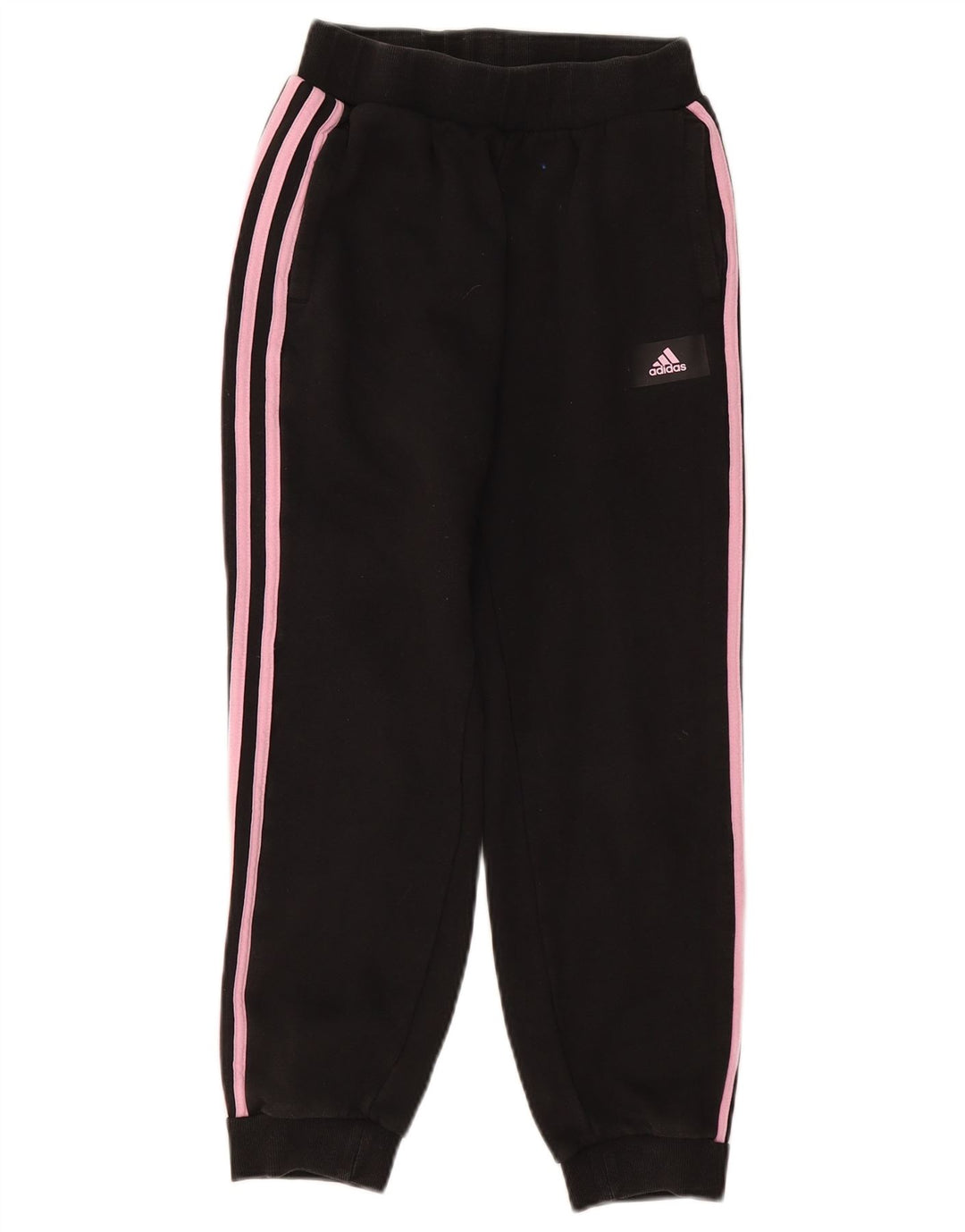ADIDAS Girls Tracksuit Trousers Joggers 11-12 Years Black Cotton