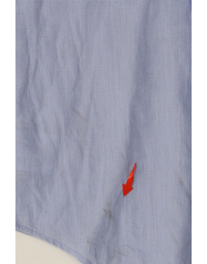 RALPH LAUREN Mens Shirt 2XL Blue Linen