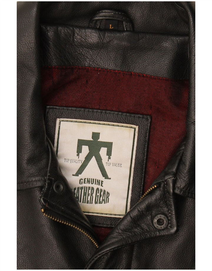 Vintage Mens Leather Jacket UK 40 Large Black
