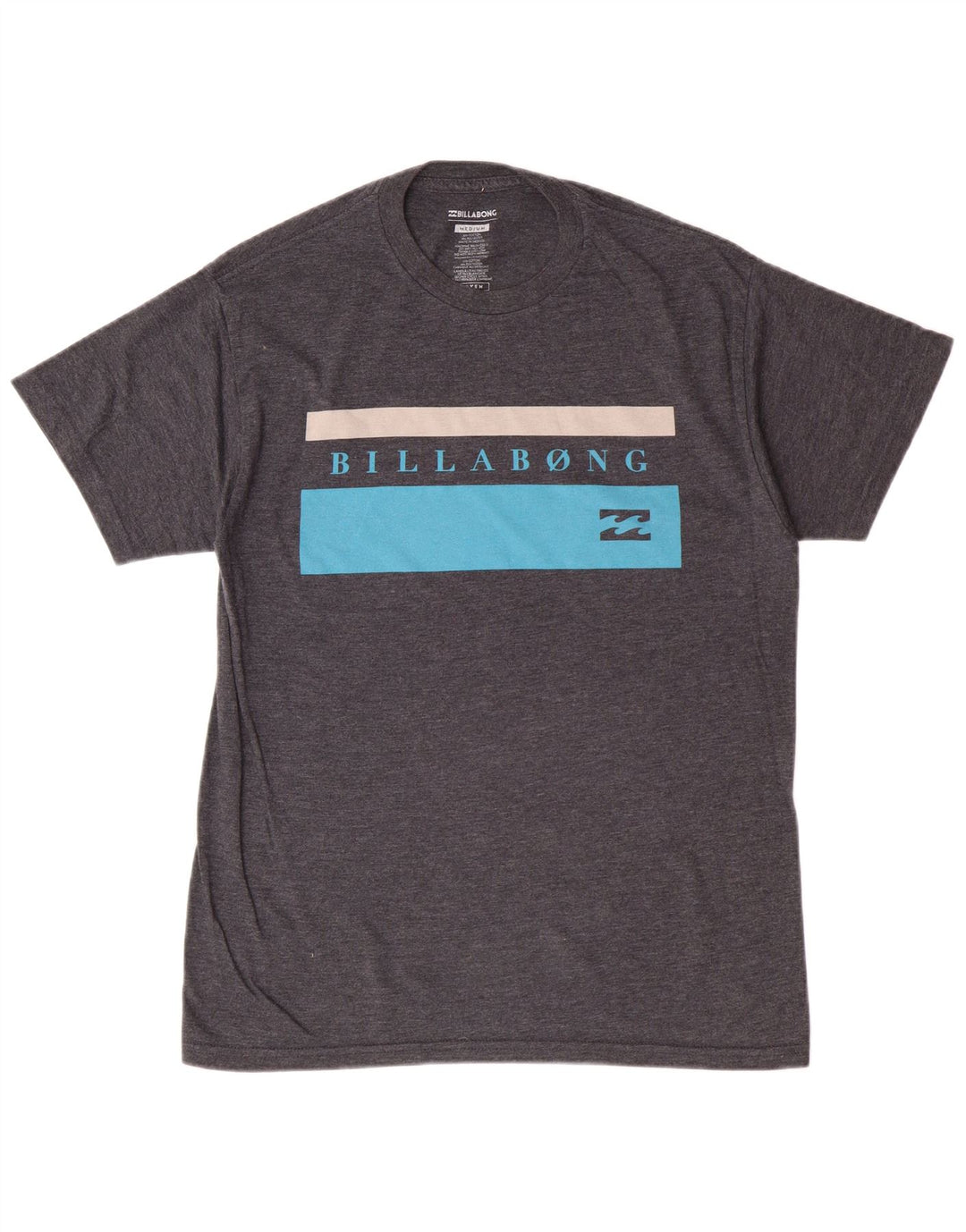 BILLABONG Mens Graphic T-Shirt Top Medium Grey Cotton