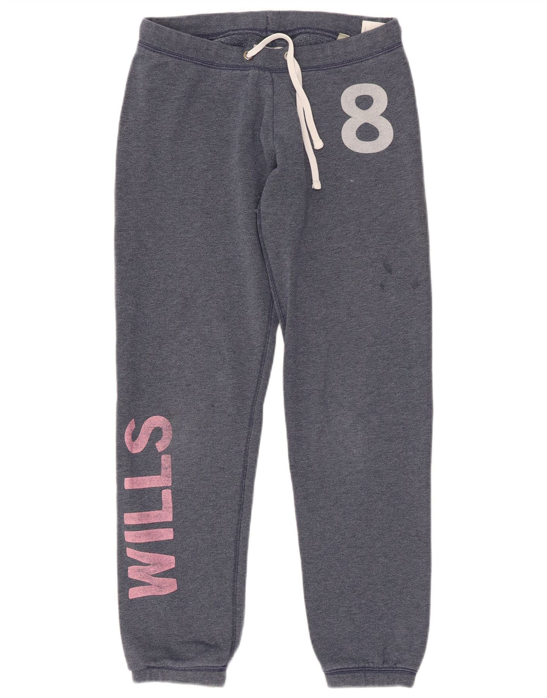 JACK WILLS Womens Graphic Tracksuit Trousers Joggers UK 8 Small  Navy Blue