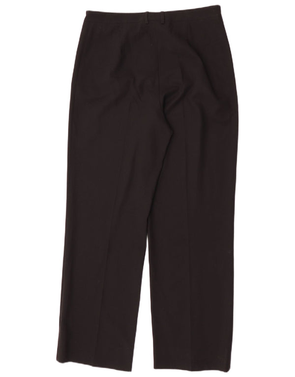 Burberry Womens Straight Casual Trousers UK 12 Medium W30 L30 Black Wool