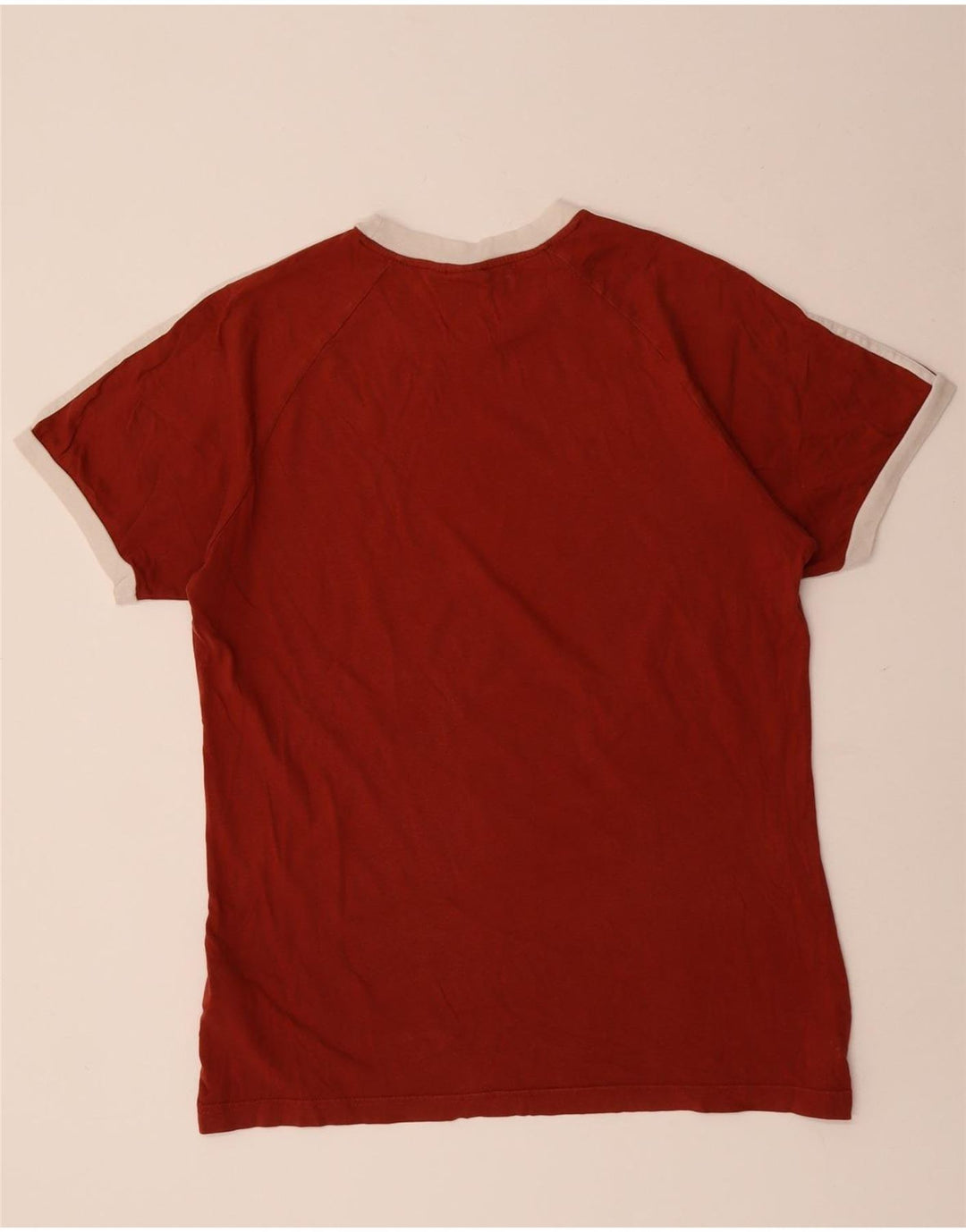 Adidas Mens T-Shirt Top Large Burgundy Cotton