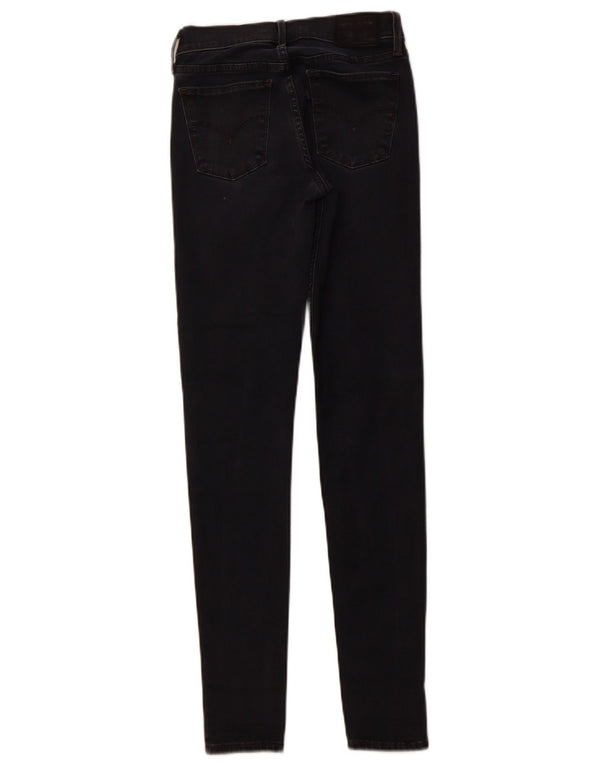 LEVI'S Womens 710 Super Skinny Jeans W25 L30 Black Cotton