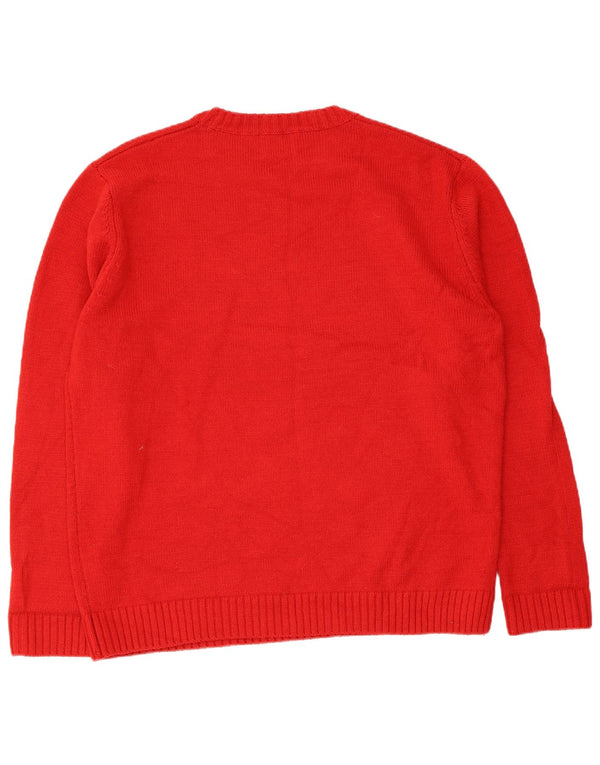 Zara Mens Crew Neck Jumper Sweater XL Red