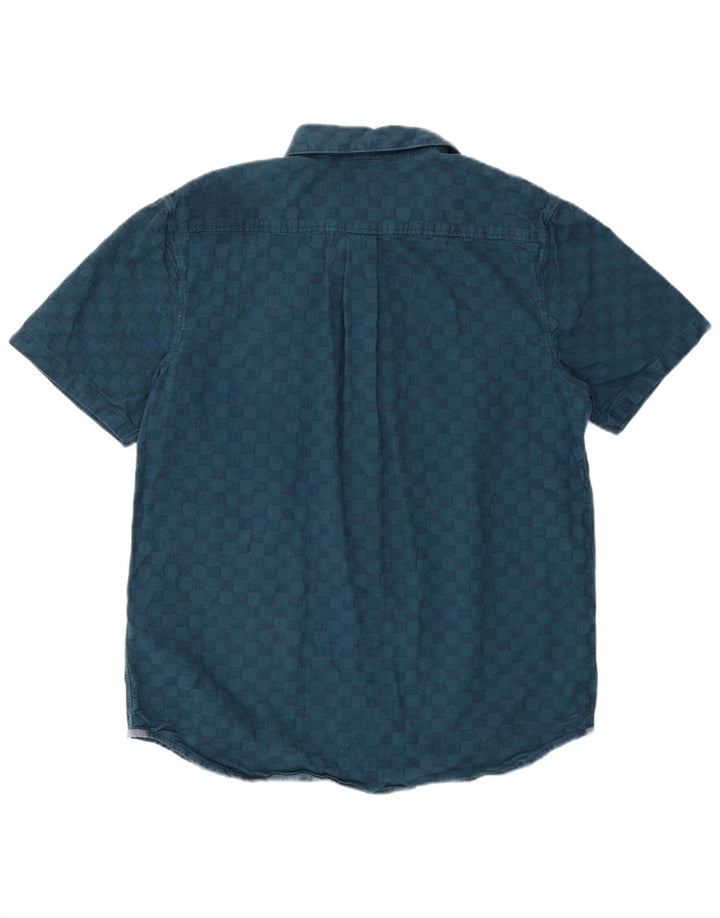 Vans Mens Short Sleeve Classic Fit Shirt Medium Blue Geometric