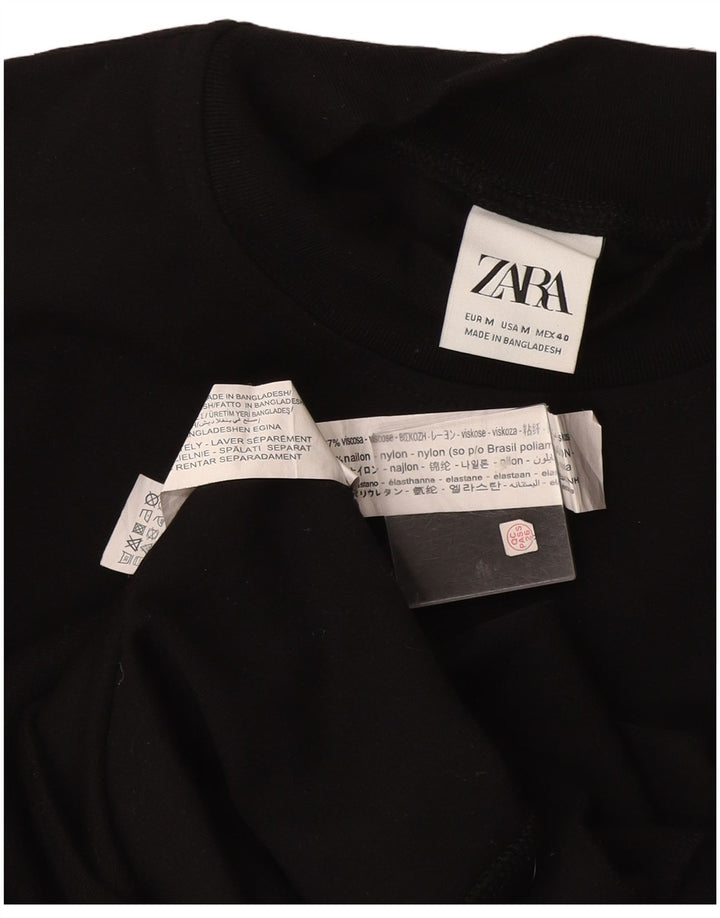 Zara Womens Sweatshirt Jumper UK 14 Medium Black Viscose