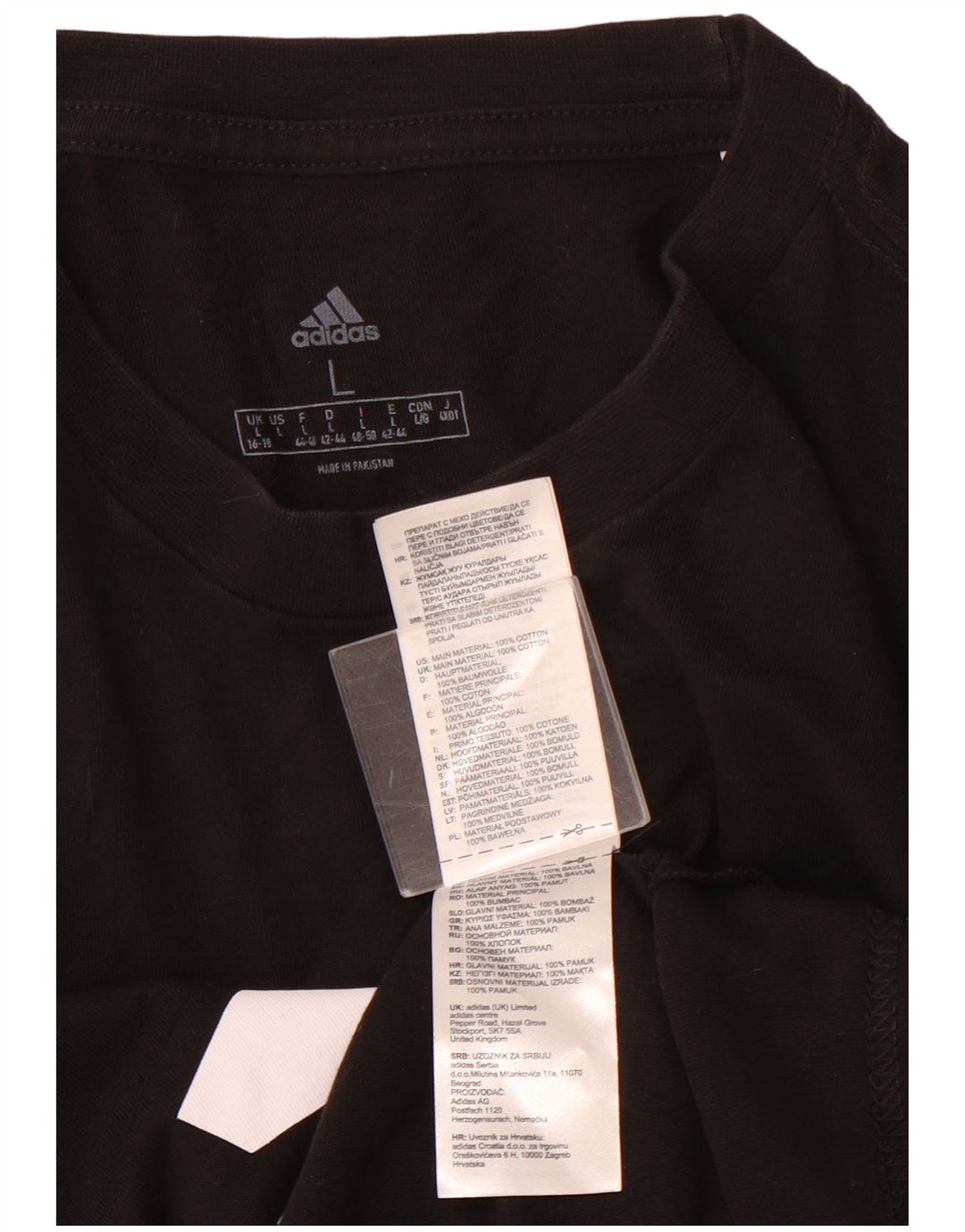 ADIDAS Womens Graphic T-Shirt Top UK 16/18 Large Black Cotton