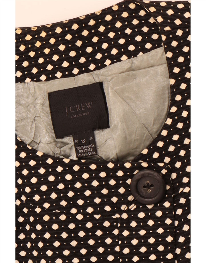J. CREW Womens 1 Button Blazer Jacket US 12 Large Black Spotted