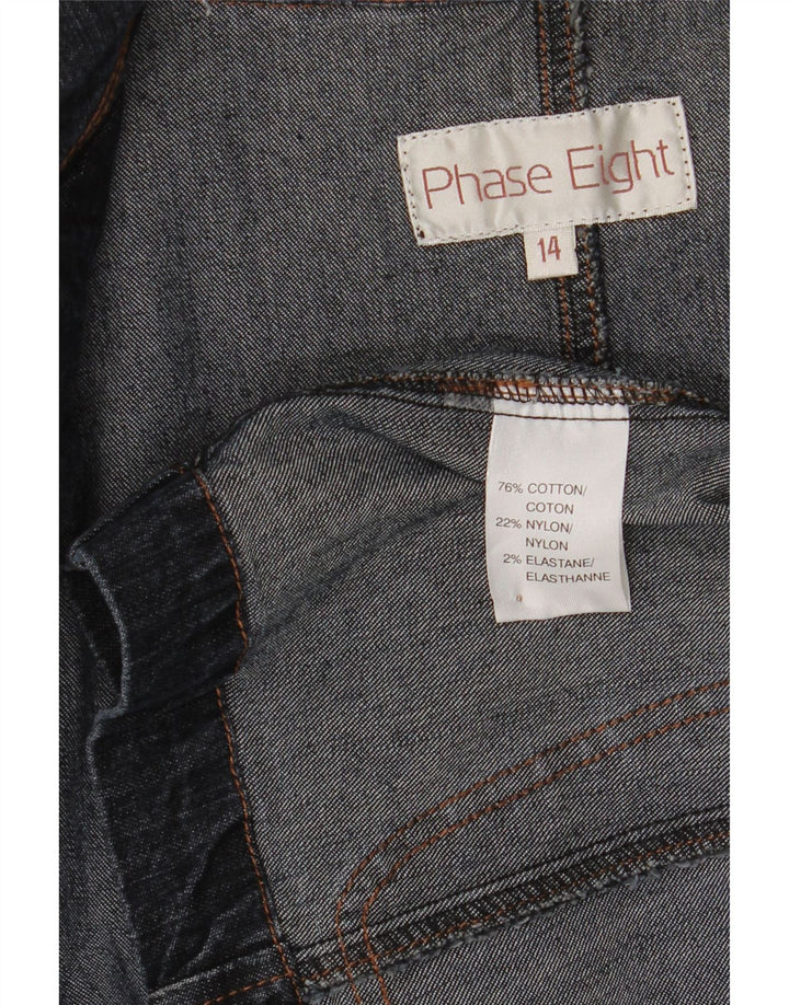 Phase Eight Womens 3 Button Blazer Jacket UK 14 Medium Navy Blue Cotton