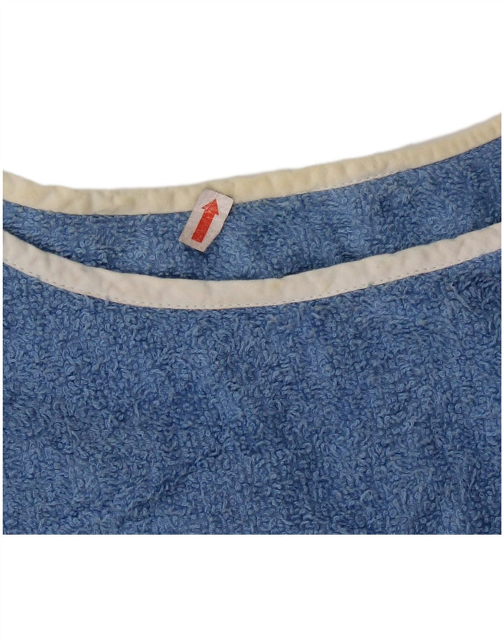 VINTAGE Womens Boat Neck Jumper Sweater UK 16 Large Blue Colourblock