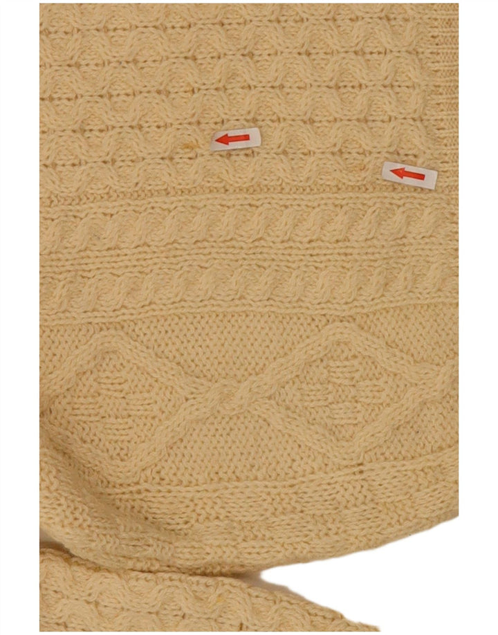 arancrafts Mens Crew Neck Jumper Sweater Medium Beige Wool