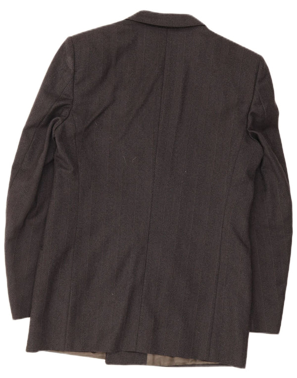 VENTANNI Mens Double Breasted Blazer Jacket IT 46 Small Grey Virgin Wool