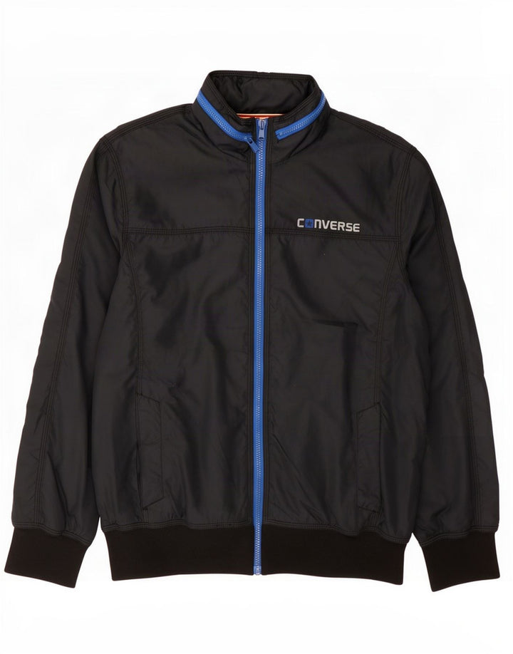 Converse Mens Hooded Bomber Jacket UK 38 Medium Navy Blue Polyester