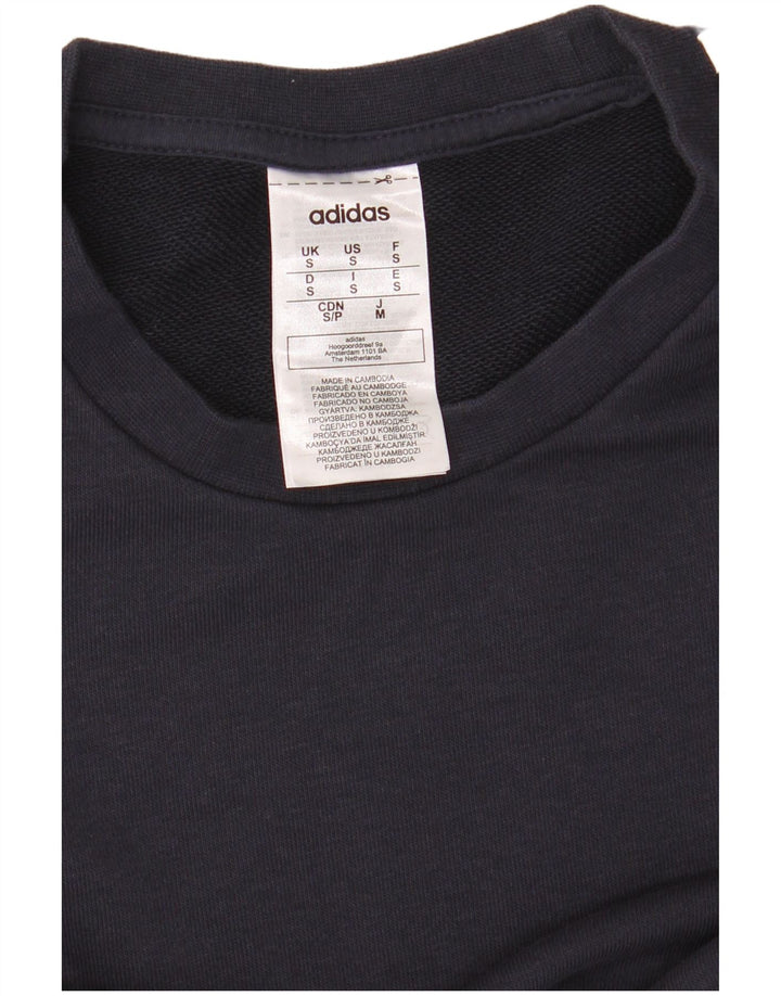 ADIDAS Mens Sweatshirt Jumper Small Navy Blue Cotton