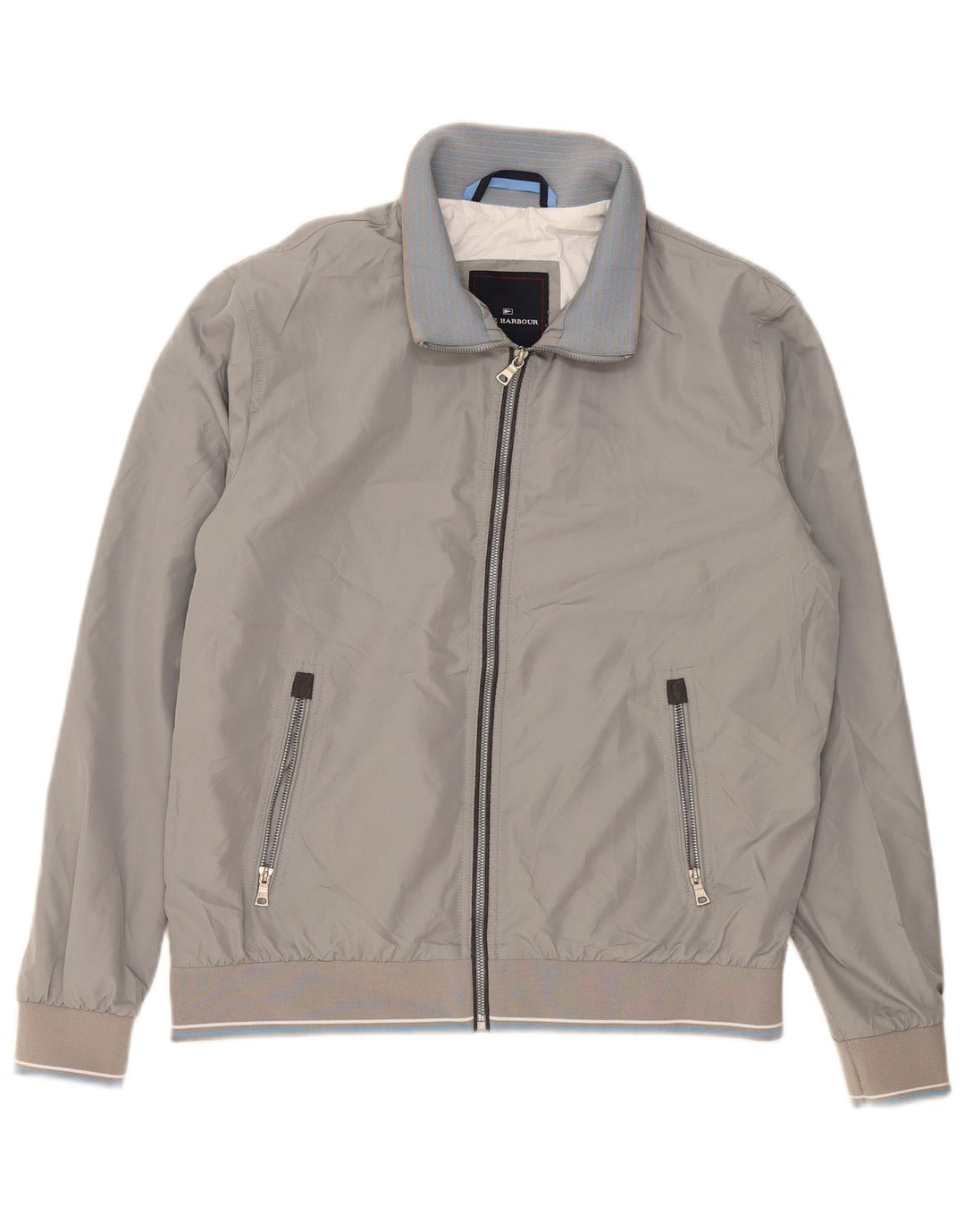Marks & Spencer Mens Bomber Jacket UK 38 Medium Grey Polyester