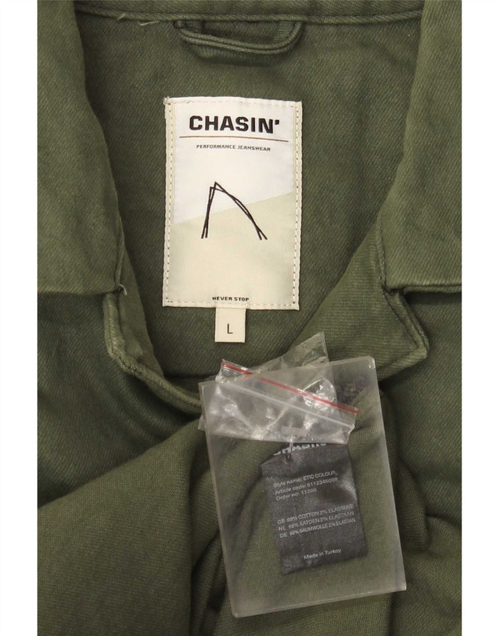 Chasin Mens Shirt Large Green Cotton