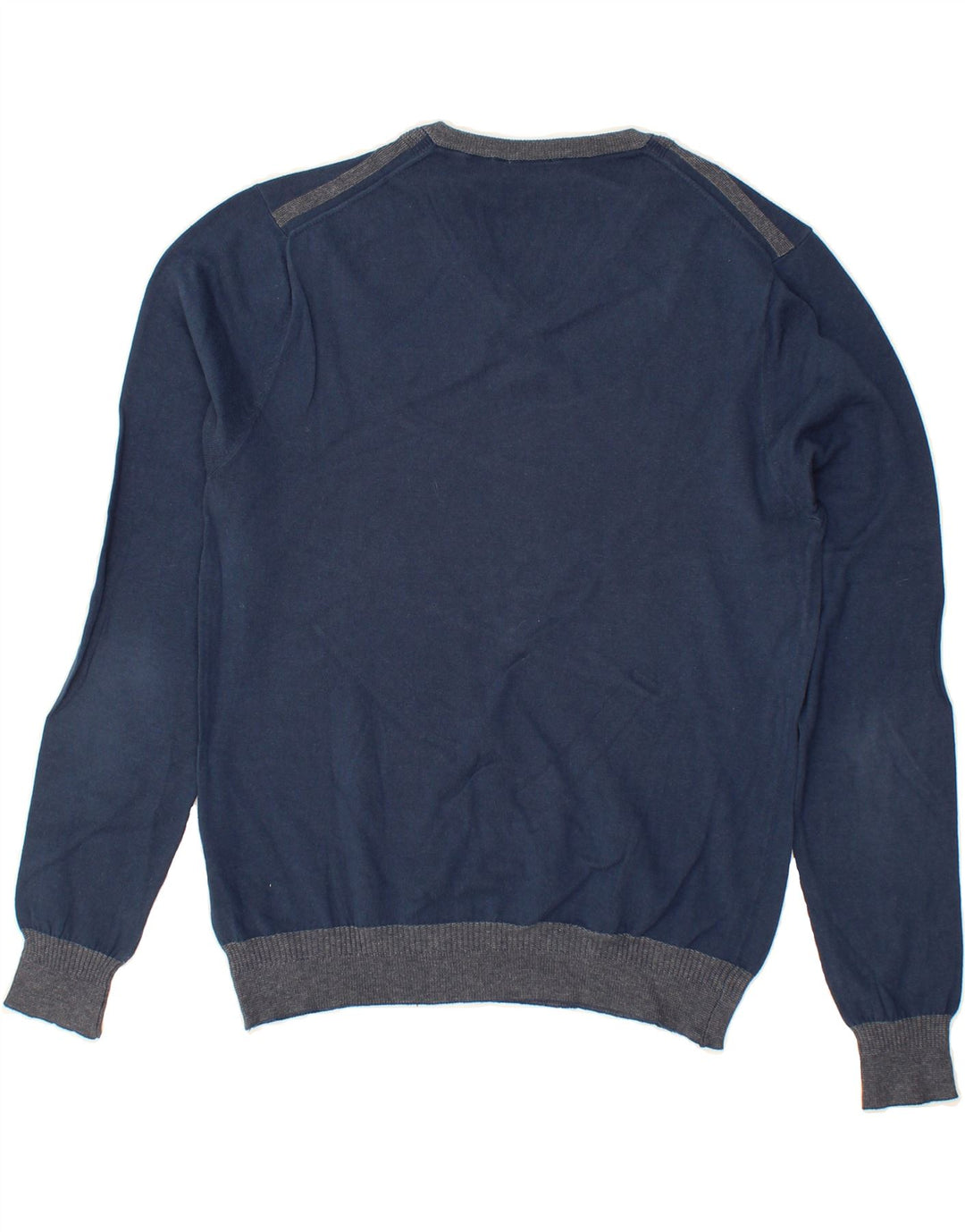 GUESS Mens V-Neck Jumper Sweater Small Navy Blue Vintage Guess and Second-Hand Guess from Messina Hembry 