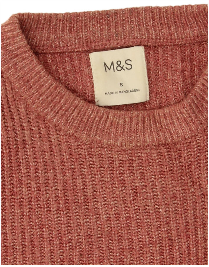 Marks & Spencer Mens Crew Neck Jumper Sweater Small Maroon Polyamide