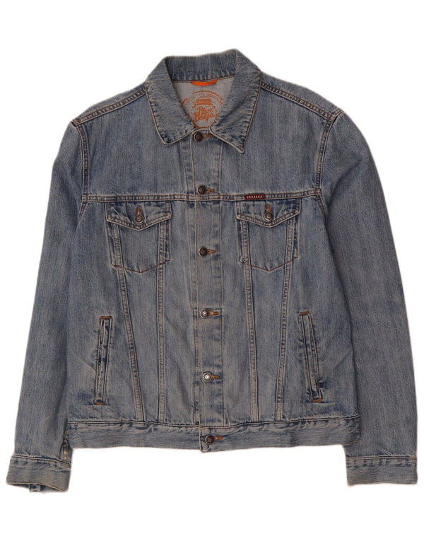 CARRERA Mens Denim Jacket UK 40 Large Blue Cotton