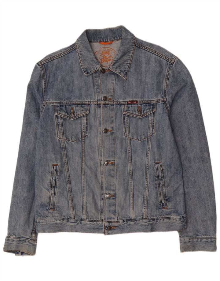 CARRERA Mens Denim Jacket UK 40 Large Blue Cotton